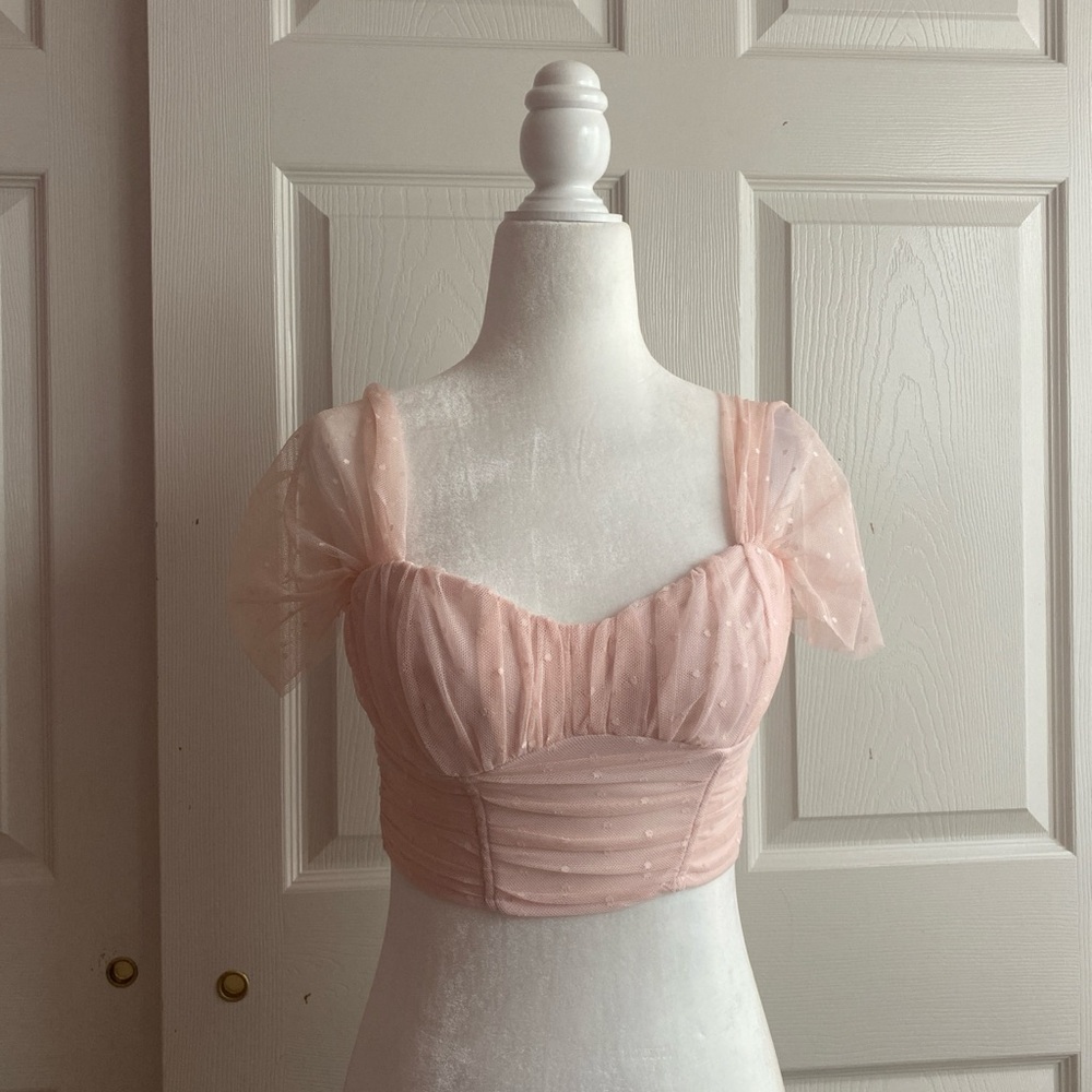 Pink cropped blouse